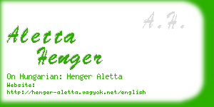 aletta henger business card